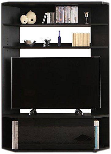 Amazon｜ハイタイプ コーナー テレビ台 ブラック 薄型 52V対応 斜め